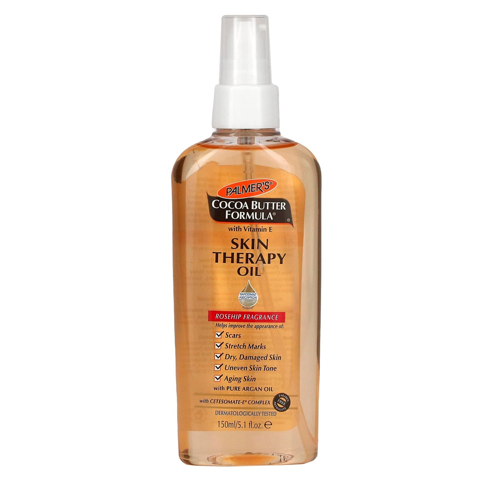 Palmer's, Cocoa Butter Formula® с витамином E, масло для ухода за кожей, аромат шиповника, 150 мл (5,1 жидк. унции)