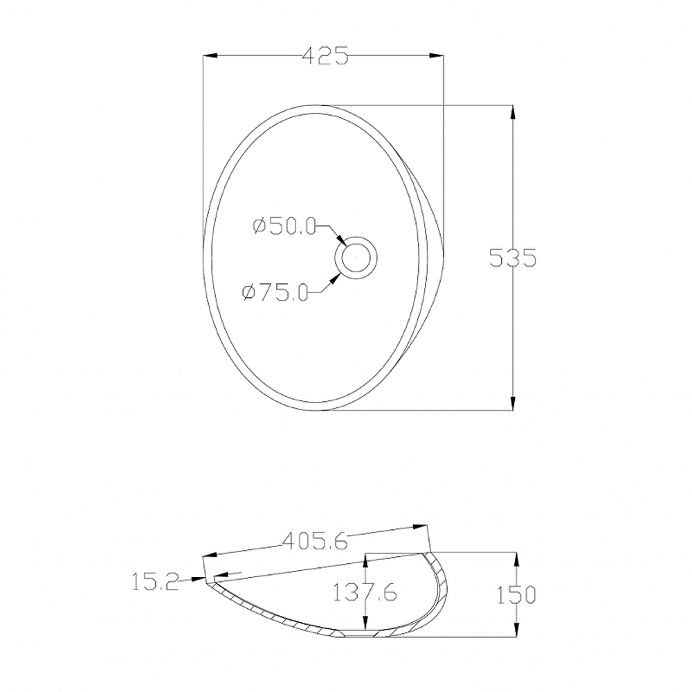 Раковина-чаша Abber Kristall 54 AT2812Aquamarin Бирюзовая