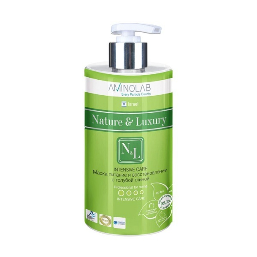 Маска для волос питание и восстановление с голубой глиной Nature & Luxury Intensive Care 460мл