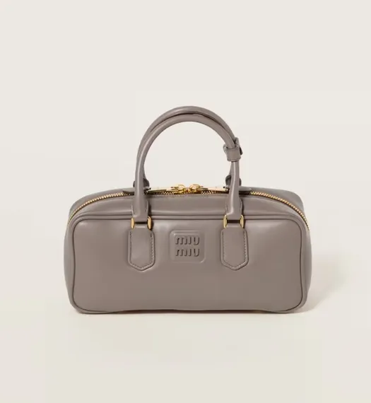 Кожаная сумка Miu Miu Arcadie Серый