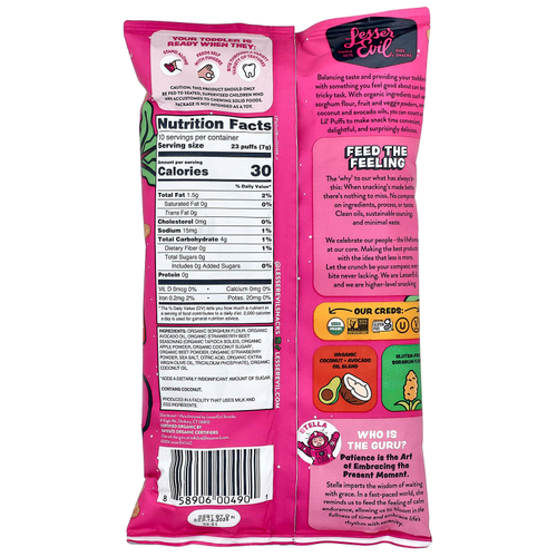 LesserEvil, Lil 'Puffs, свекла с ягодами, 71 г (2,5 унции)