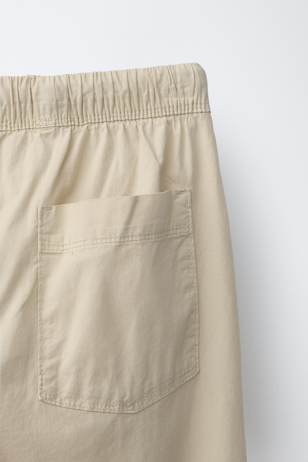 ZARA БРЮКИ STRAIGHT ИЗ ПОПЛИНА, БЕЖЕВЫЙ