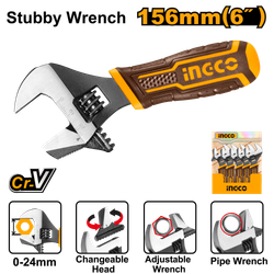 Ключ разводной 156 мм (0-24мм) INGCO HADWS088