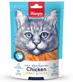 Wanpy Cat Лакомство для кошек «мягкая вяленая соломка» из курицы 80гр.