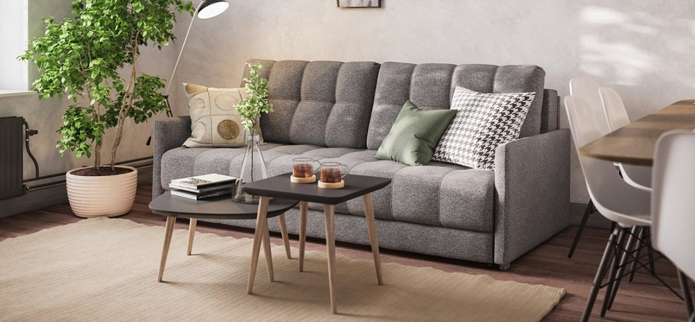 Диван Босс Лофт рогожка Мальмо серый