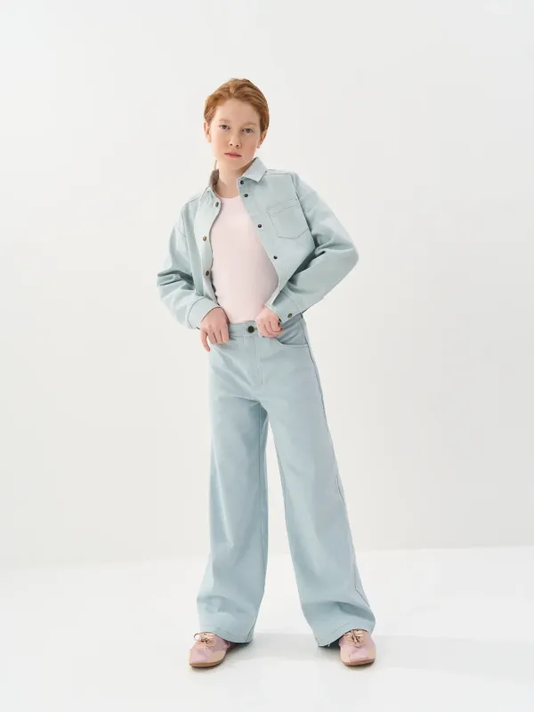 Брюки палаццо джинсовые 