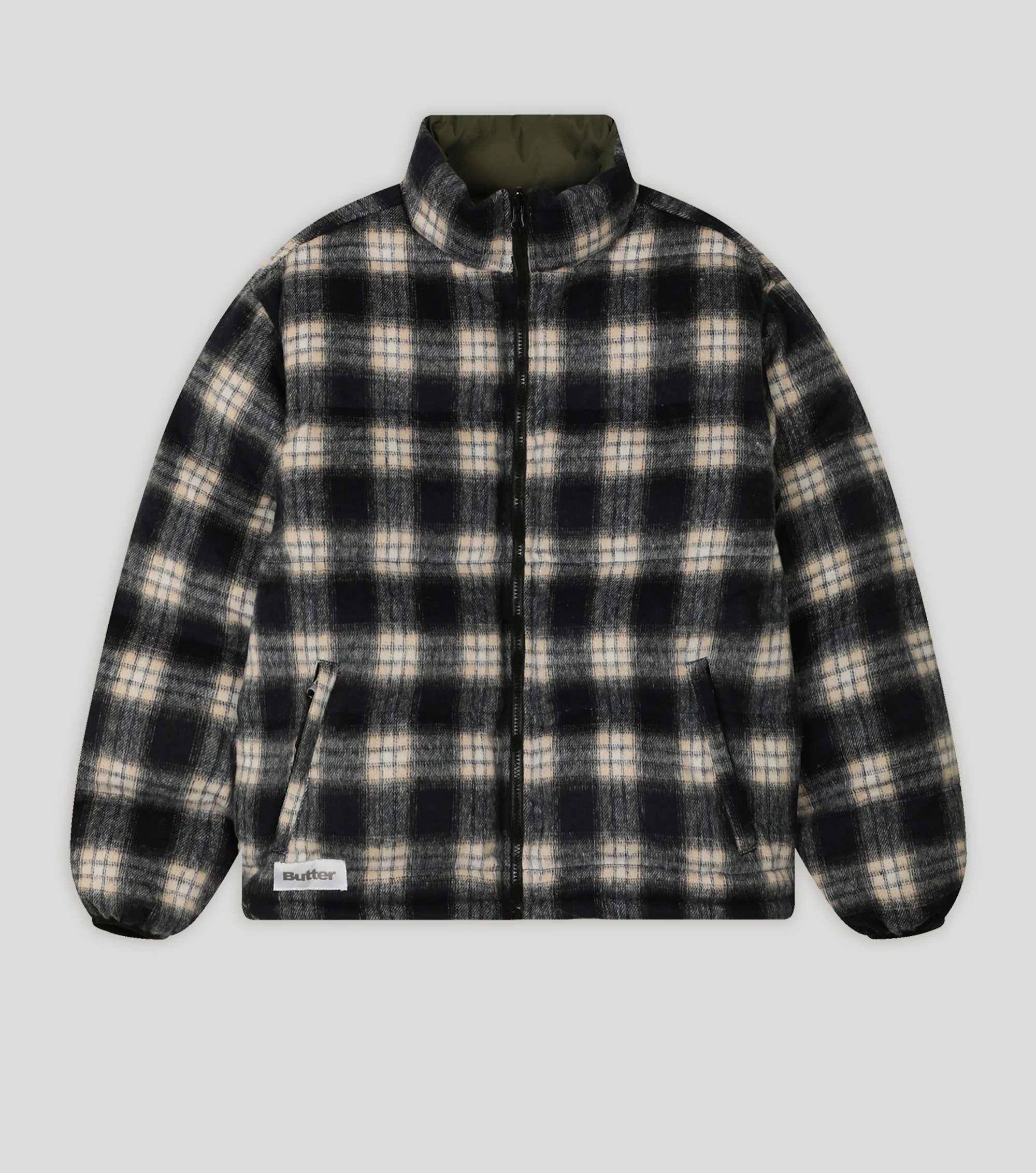 Reversible Plaid Puffer Jacket