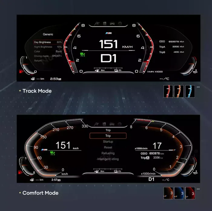 Электронная панель приборов BMW 4-серия F32 2012-2018 - Kuberg NH-LCD-B02-F32 с ЖК 12.3" экраном QLED