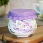 Баночка для меда и варенья 180мл с силиконовой крышкой "Прованс лаванда"