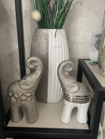 Статуэтка Garda Decor 18H2747-WH, керамика, слон, высота: 24,5 см.