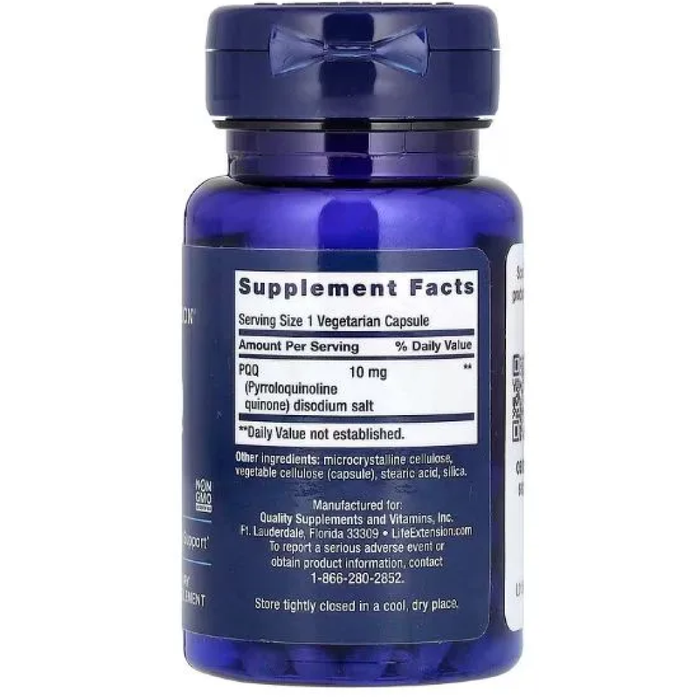 Пирролохинолинхинон 10мг, PQQ Caps 10 mg, Life extension, 30 вегетарианских капсул 2