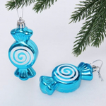 Елочные игрушки "Карамельки" 7,5 см 2шт. Синий