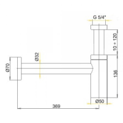 Сифон для умывальника Ø32 Alca Plast DESIGN ANTIC A400, хром