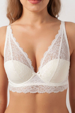 Изысканный кружевной бюстгальтер Lolita (Размер: 80D) (Цвет: молочный)