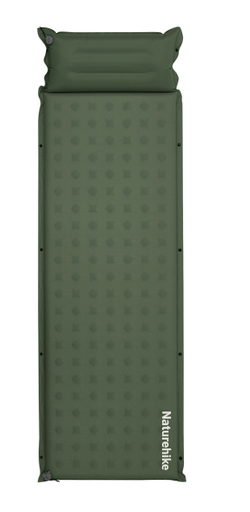 Коврик самонадувной односпальный Naturehike D Series R3.1, с подушкой, зеленый (CNK2550WS025)