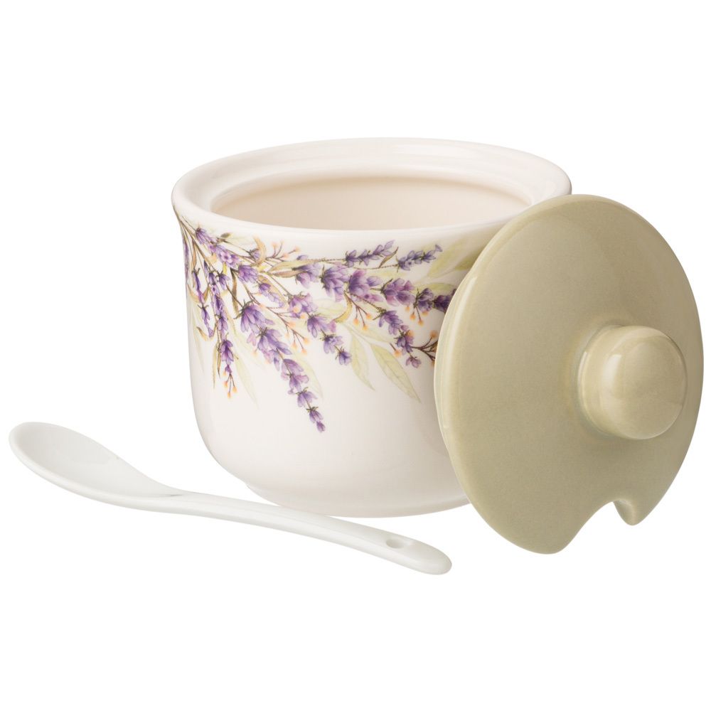 САХАРНИЦА С ЛОЖКОЙ AGNESS "ДУША ПРОВАНСА" 10*9,5 СМ 300 МЛ (КОР=48ШТ.)