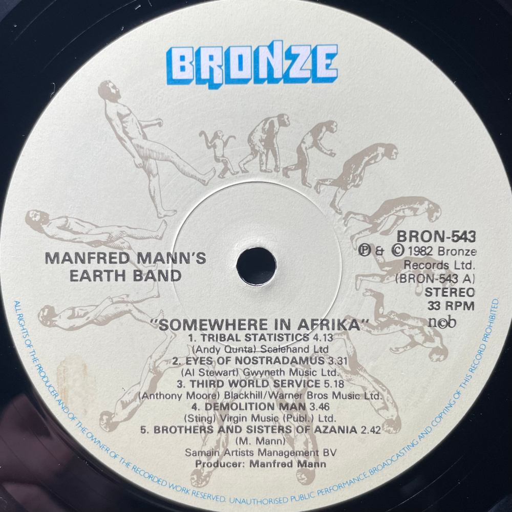 Manfred Mann's Earth Band ‎– Somewhere In Afrika (Скандинавия 1982г.)