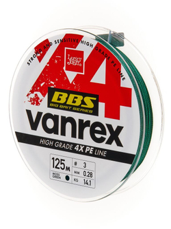 Шнур плетёный Lucky John Vanrex BBS х4 BRAID Moss Green 125/028