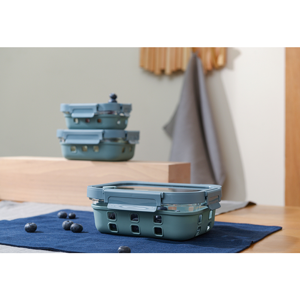 Контейнер для запекания, хранения и переноски продуктов в чехле smart solutions, 640 мл, синий