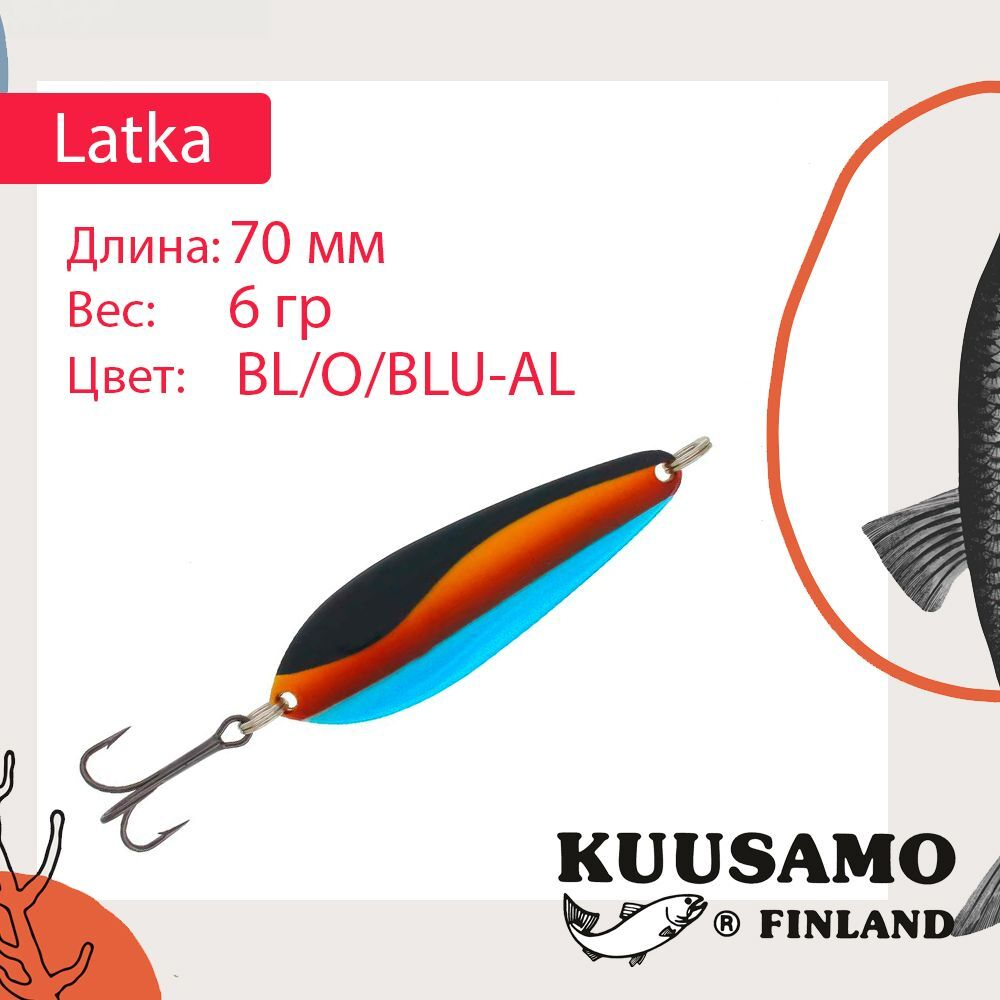 Блесна колебалка Kuusamo Latka 70/14 BLU/R-S