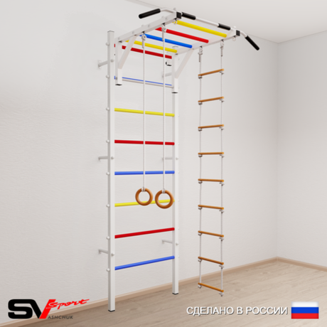 Шведская стенка Sv Sport 537 (Турник рукоход/Кольца/Лестница)