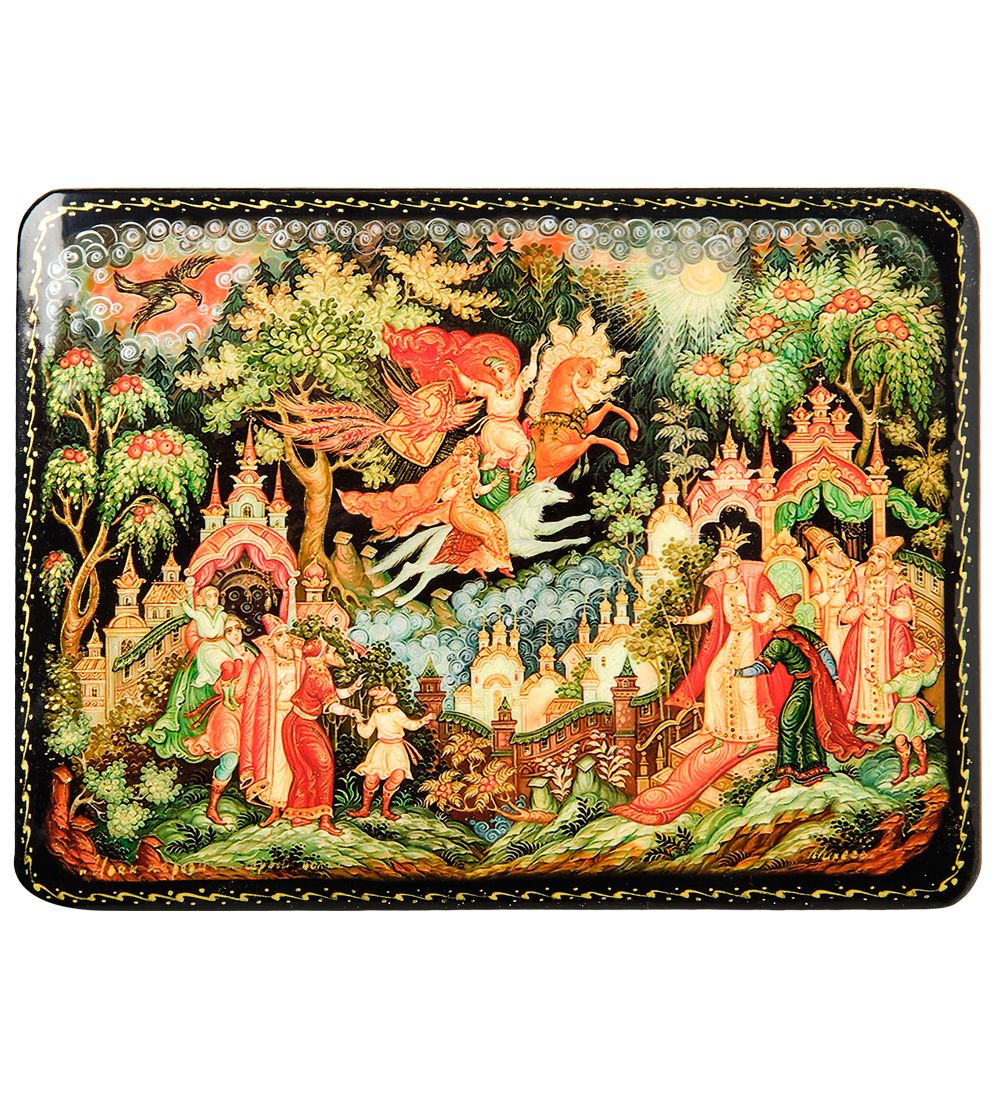 ШК-19/30-A Шкатулка в технике декупаж «Иван Царевич и серый волк» (15х11х3,5)