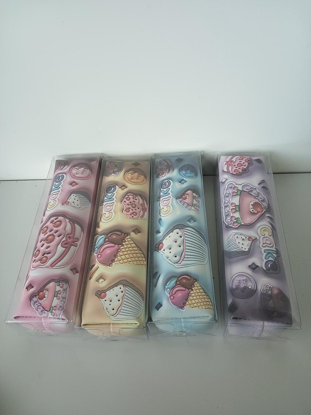 Пенал-косметичка 1 отд. 20*5,5*3,5см кожзам "Пирожное" 4 вида микс