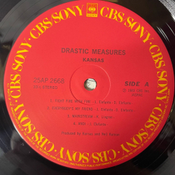 Винтажная виниловая пластинка LP Kansas Drastic Measures (Japan 1983) (Obi)
