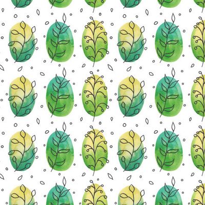 Веточки на акварельных пятнах