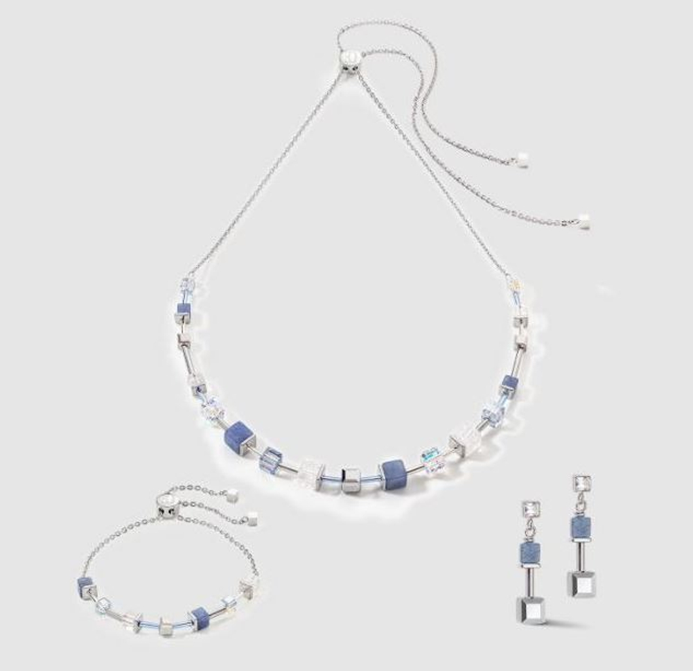 Серьги-пусеты Coeur de Lion Silver-blue 5074/21-0700 цвет голубой, серебряный