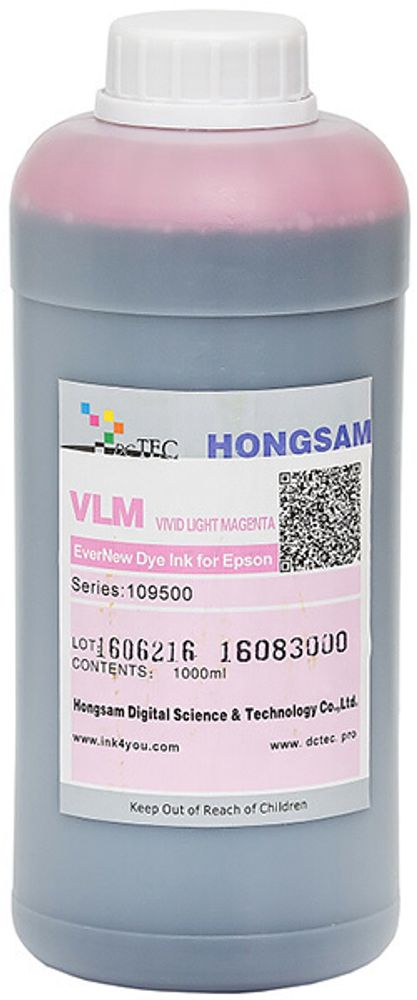 Чернила DCTec — HONGSAM водорастворимые для Epson серия: 109500 - Light VIVID Magenta (Яркий светло пурпурный) 1000 мл.