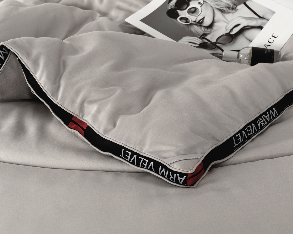 Одеяло-покрывало стёганое «Тёплое облако», цв. светло-серый, 200*230 см