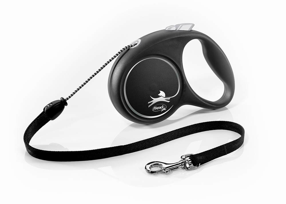 Flexi new Black Design рулетка для собак 20 кг трос 5 м.