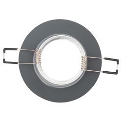 DK7 CH/BK Светильник ЭРА декор стекло круглое MR16,12V/220V, 50W, хром/черный