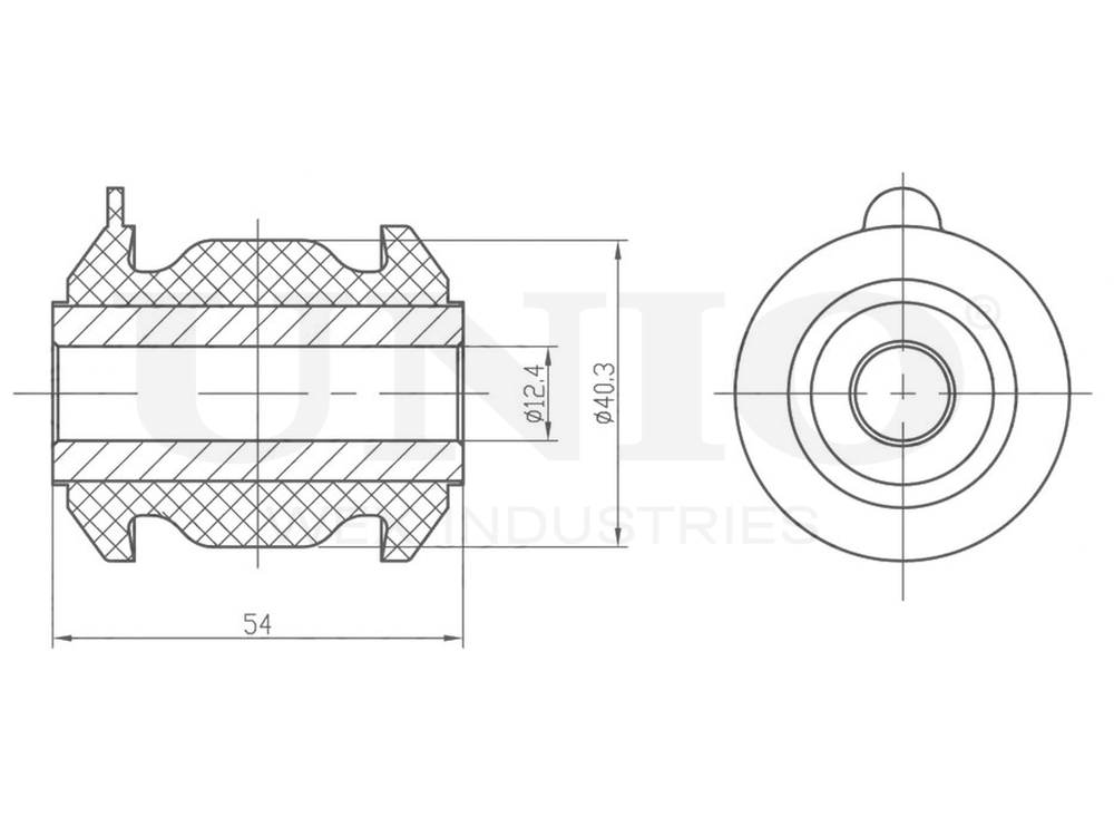 Сайлентблок задний переднего рычага UNIO RMP-20551