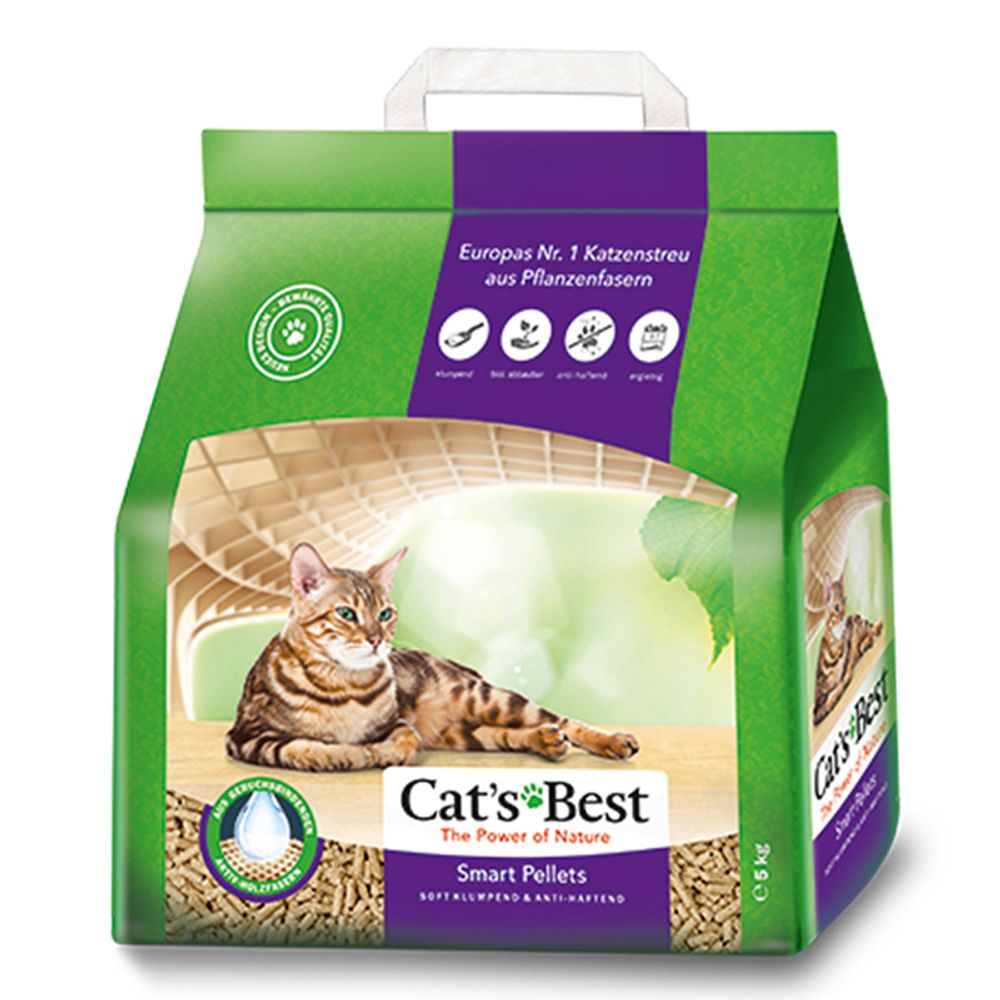 Наполнитель для кошачьих туалетов Cat&#39;s Best Smart Pellets 10л*5кг, древесный комкующийся