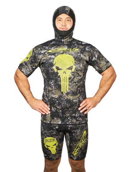 Майка Epsealon Skull Tactical Camo с шлемом и короткими рукавами 2.5 мм