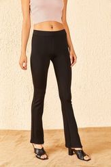 Qadın üçün ayağı zəncirbəndli qara şalvar 10701067