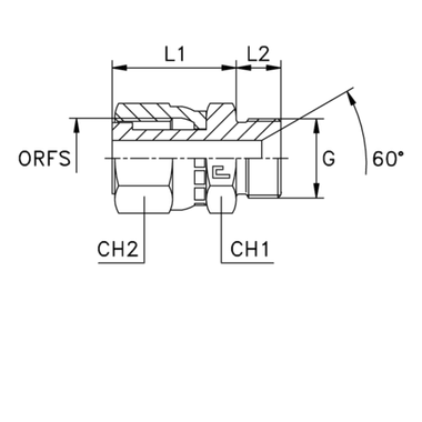 Адаптер AS D18-20 ORFS 1.3/16 - BSP 1/2