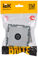 BRITE Розетка TV проходная РТВ10-0-БрА алюминий IEK