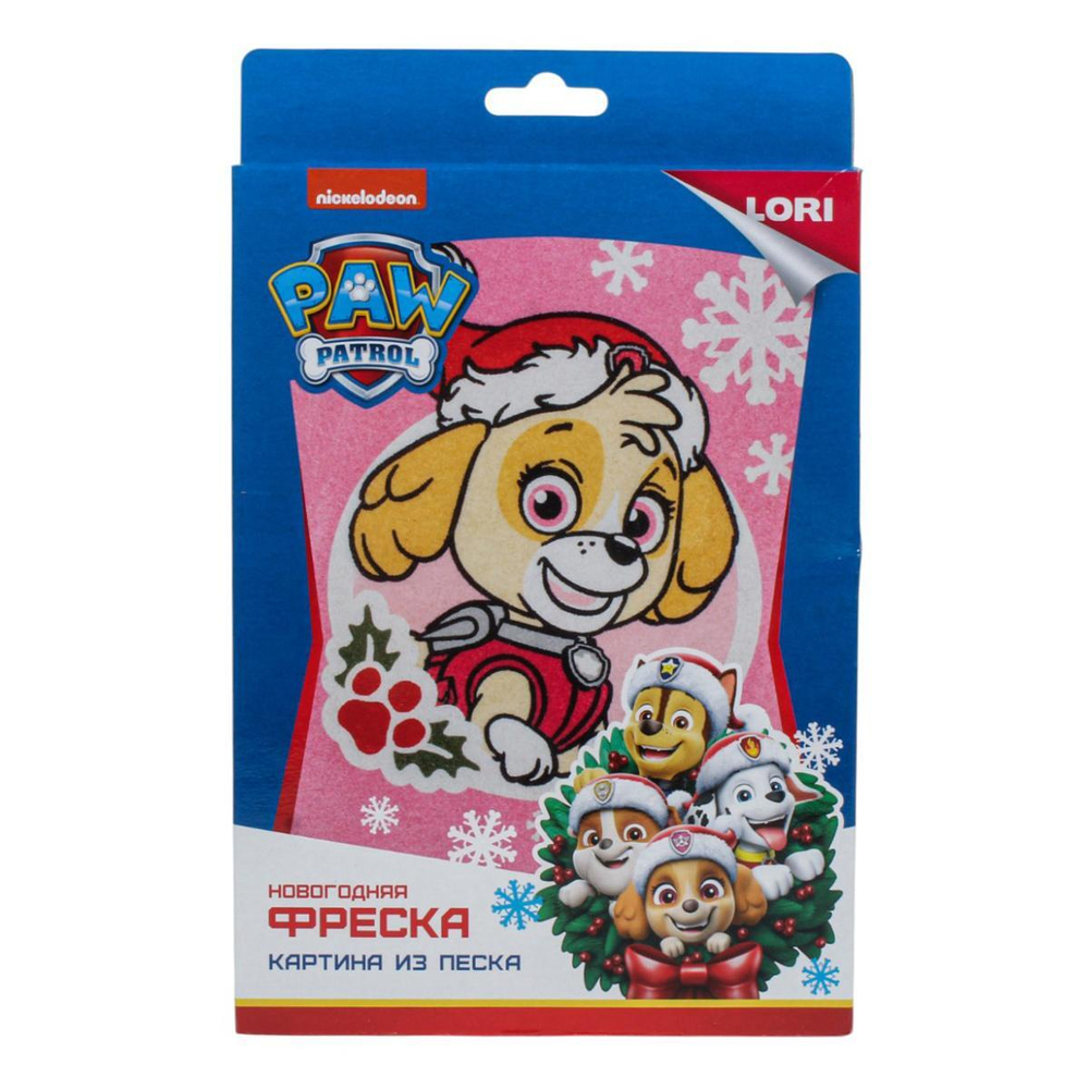 Фреска из песка Щенячий патруль новогодняя "Праздничная Скай" (Lori)
