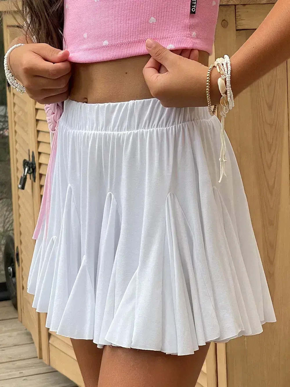Белая юбка-шорты для девочки в школу