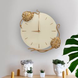 Часы настенные Monstera Deliciosa (Монстера) Колор Серый шелк Амбер