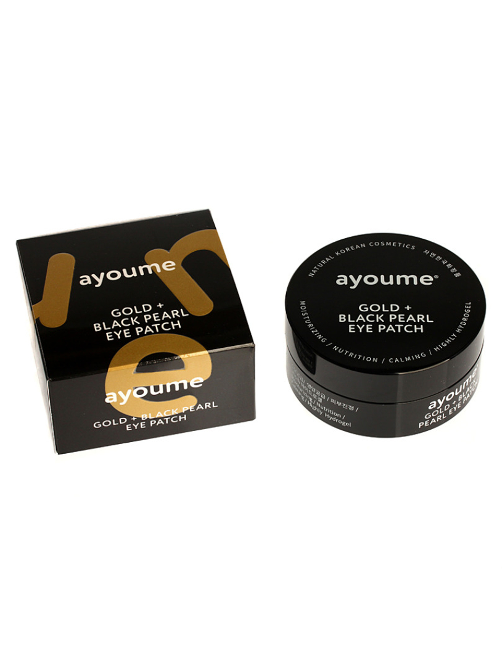 Патчи от темных кругов с золотом и черным жемчугом Ayoume Gold+Black Eye Patch, 60 шт