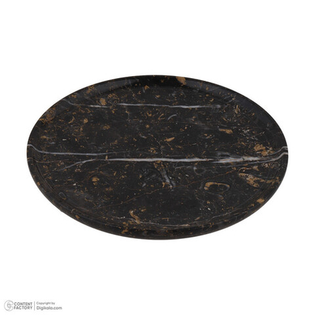 Тарелка ​​из натурального камня золотой черный мрамор 5-4. 739 диаметр 20 см Иран