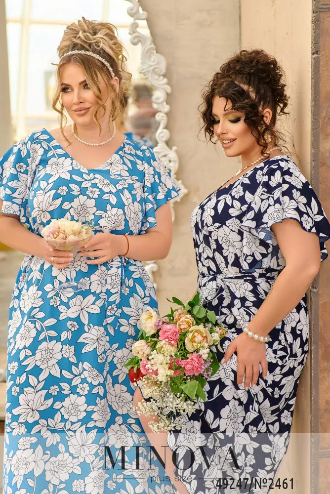 Платье 2461-голубой Minova