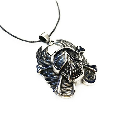 Кулон Череп в каске с крыльями