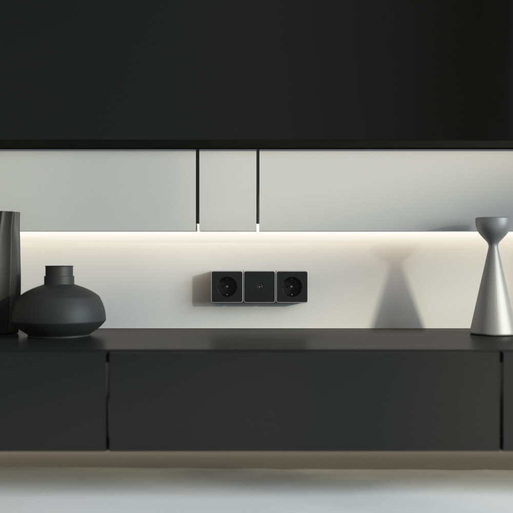 Розетка с заземлением Gallant черный с серебром W5071034 W5071034