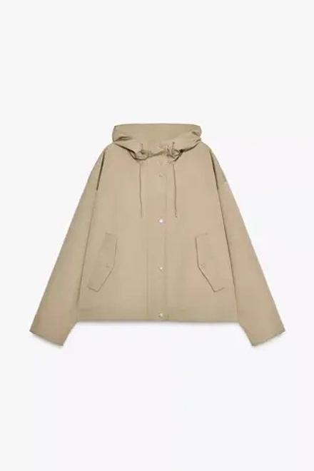 ZARA КУРТКА С КАПЮШОНОМ, РЫЖЕВАТО-КОРИЧНЕВЫЙ