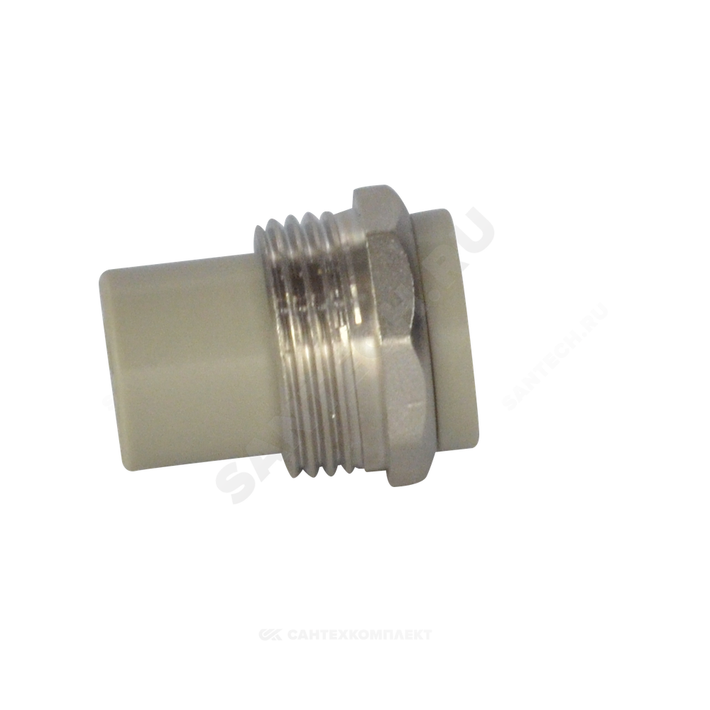 Штуцер PP-R комбинированный серый Дн 20х3/4" НР VALFEX 10137120Г